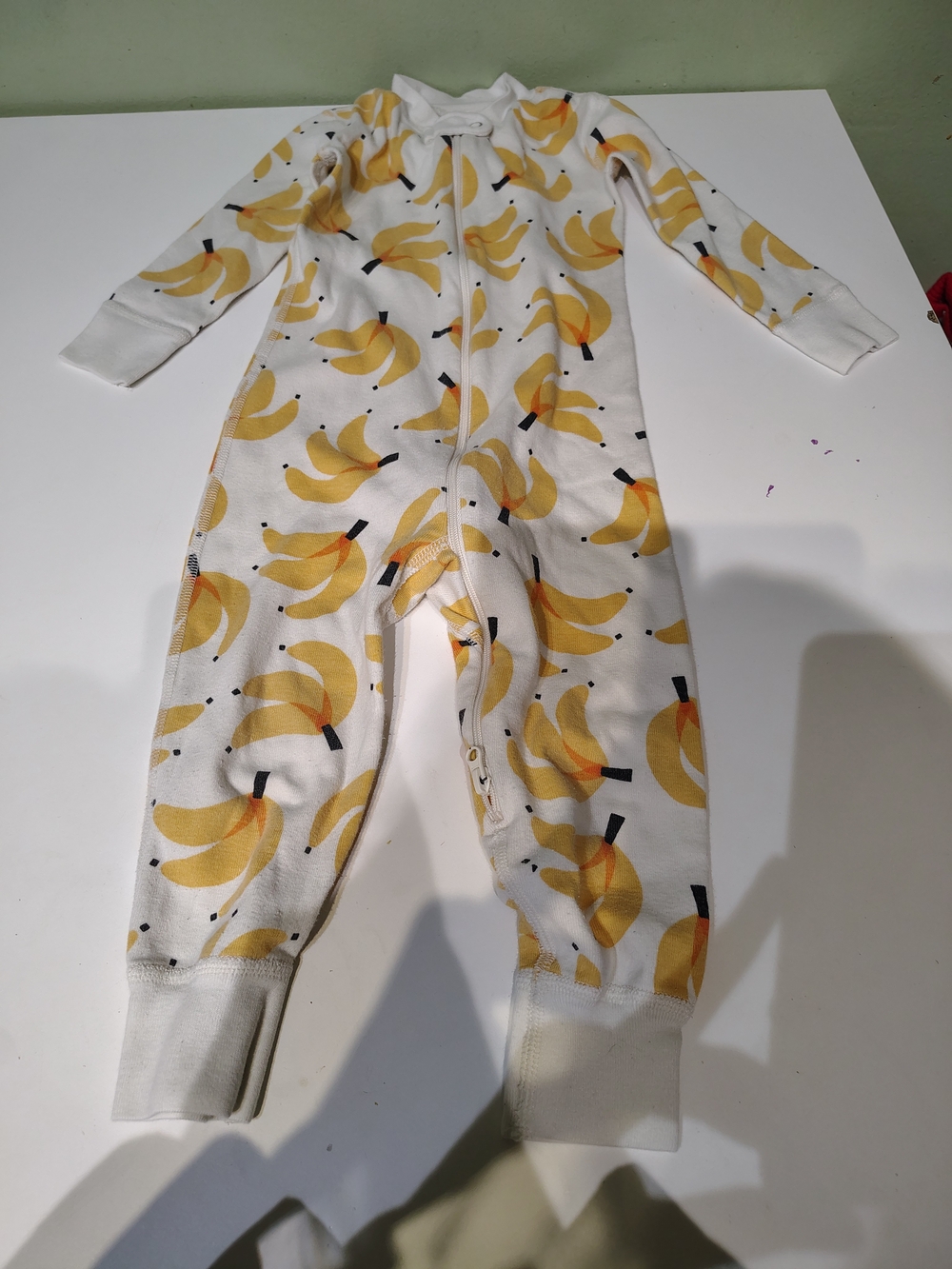 Hanna Andersson Toddler Boy 2T Bananas Double Zipper Pajamas Footless Blue
